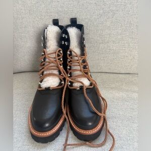 Marc Fisher LTD Izzie genuine sherling lug sole boot